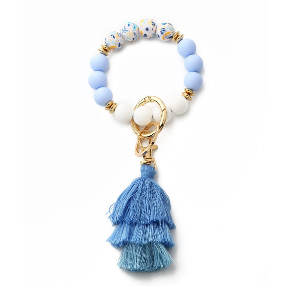 Women's Bohemian Style Silicone Round Bead Tassel Bracelet