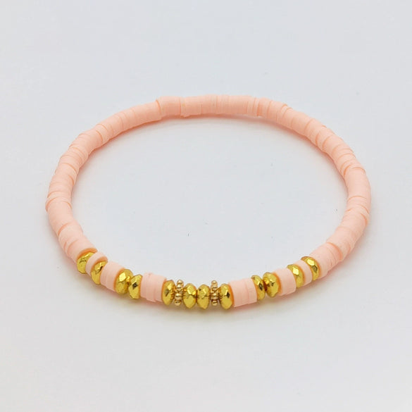 Women's Bohemian Style Soft Pottery Beaded Handwoven Geometric Bracelet