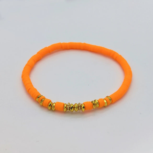 Women's Bohemian Style Soft Pottery Beaded Handwoven Geometric Bracelet