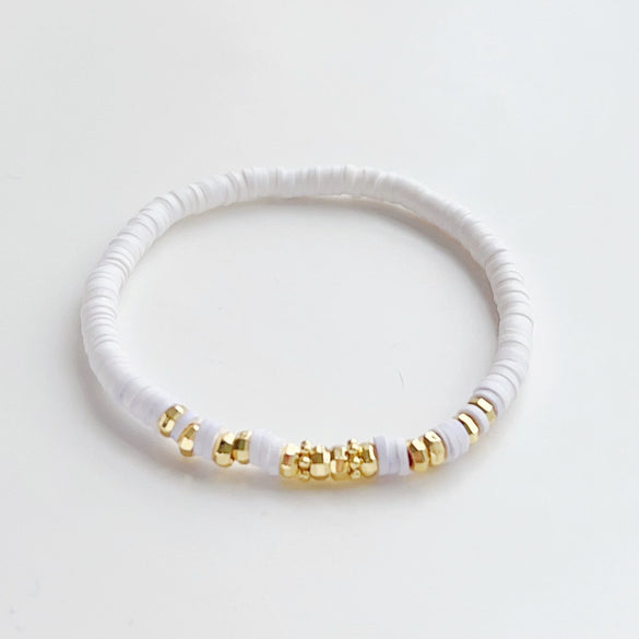 Women's Bohemian Style Soft Pottery Beaded Handwoven Geometric Bracelet