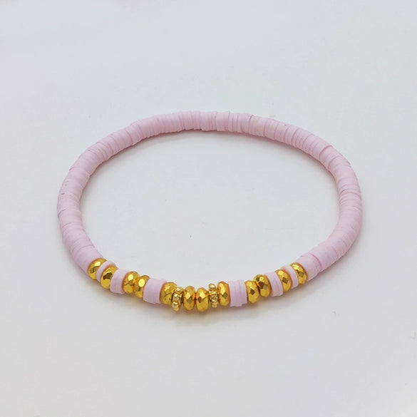 Women's Bohemian Style Soft Pottery Beaded Handwoven Geometric Bracelet