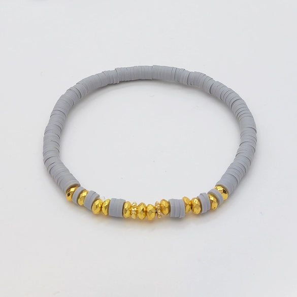 Women's Bohemian Style Soft Pottery Beaded Handwoven Geometric Bracelet