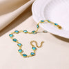 Women's Bohemian Style Stainless Steel And Gold Geometric Kanklet With 18K Gold Plated Chain