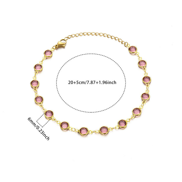 Women's Bohemian Style Stainless Steel And Gold Geometric Kanklet With 18K Gold Plated Chain