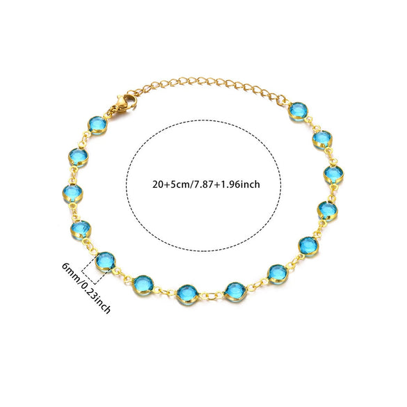 Women's Bohemian Style Stainless Steel And Gold Geometric Kanklet With 18K Gold Plated Chain