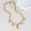 Women's Bohemian Style Stainless Steel Animal Zodiac Ceramic Necklace With Long O Shaped Chain And Electroplating