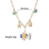 Women's Bohemian Style Stainless Steel Animal Zodiac Ceramic Necklace With Long O Shaped Chain And Electroplating