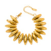 Women's Bold Geometric Stainless Steel Bracelet With Gold Vacuum Electroplated Finish Fashion Jewelry Wholesale