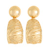 Women's Bold Irregular Geometric Square Wave Earrings Metal Statement Jewelry With Real Gold Plating And Copper Ear Posts Modern Luxury Style