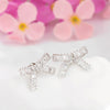 Women's Bow Earrings With Square Zircon Accents Electroplated Copper Fashion Jewelry For Wholesale