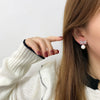 Women's Bow Imitation Pearl Earrings With Silver Needle Electroplated For High End Autumn And Winter