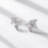 Women's Bow Moissanite Earrings S925 Silver Inlaid Retro Style