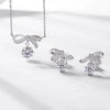 Women's Bow Moissanite Earrings S925 Silver Inlaid Retro Style