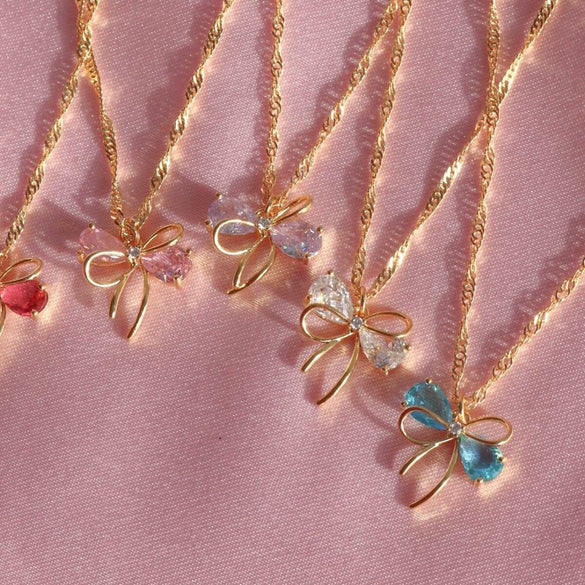 Women's Bow Style Copper And 925 Silver Electroplated Necklace