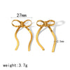 Women's Bow Tassel Titanium Steel Earrings With Electroplating