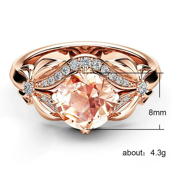 Women's Bow Zircon Copper Rose Gold Plated Ring