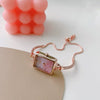 Women's Bracelet Watch Alloy Case Ordinary Glass Mirror Leisure Marble Square Design