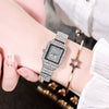 Women's Bracelet Watch Alloy Case Steel Strap Rectangle Dial Rhinestone Gypsophila Design