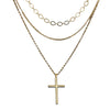 Women's Brass Asymmetrical Circle Paper Clip Necklace Set Geometric Multi Layer Layered Chain Necklaces With Electroplated Finish