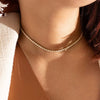 Women's Brass Cubic Zirconia Tennis Necklace Geometric Clavicle Chain With Electroplated Hip Hop Style