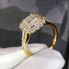 Women's Brass Electrical White Steel Geometric Microinlaid Zircon Wedding Ring With Electroplating