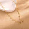 Women's Brass Geometric Layered Choker Necklace With Cuban Chain Electroplated Trendy Hip Hop Jewelry