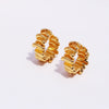 Women's Brass Geometric Wave Electroplated Ribbon Stacking Earrings
