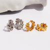 Women's Brass Geometric Wave Electroplated Ribbon Stacking Earrings