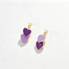 Women's Brass Heart Shaped Earrings With Electroplated Gold Finish And Green Color Blocking Simple Trendy Niche Style Pendant Earrings