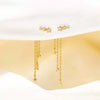 Women's Brass 18K S925 Silver Star Long Tassel Moon Zircon Earrings Feminine Artistic Ear Jewelry