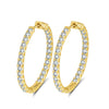 Women's Brass Plated Platinum Geometric Circle Earrings