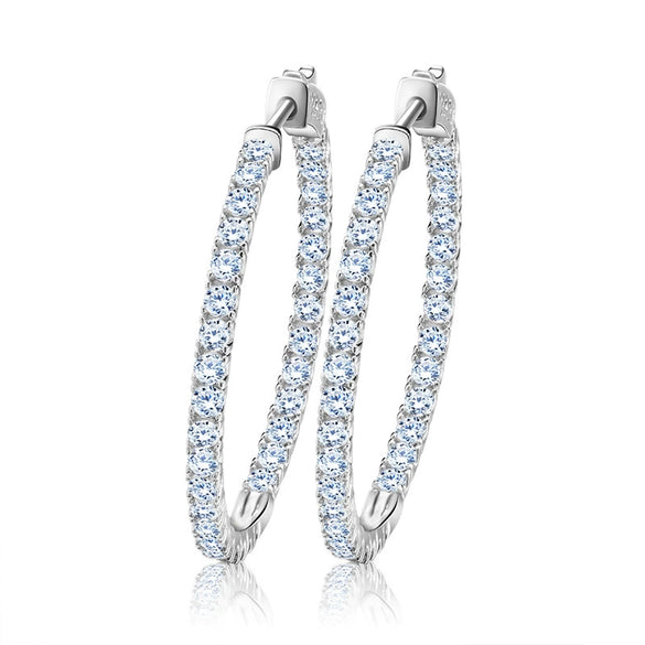 Women's Brass Plated Platinum Geometric Circle Earrings