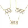Women's Brass Rhinestone Necklace With Letters Numbers Text Design