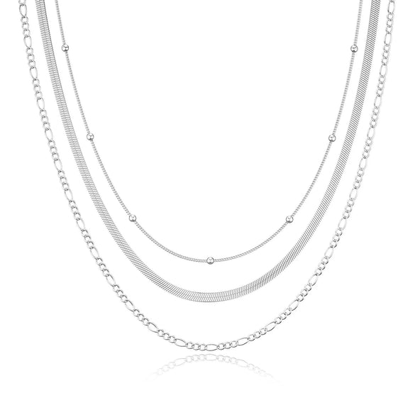 Women's Brass Snake Shaped Multi Layer Necklace With Geometric Pendant Electroplated Fashion Jewelry Gift
