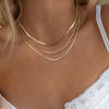 Women's Brass Snake Shaped Multi Layer Necklace With Geometric Pendant Electroplated Fashion Jewelry Gift