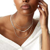 Women's Brass Snake Shaped Multi Layer Necklace With Geometric Pendant Electroplated Fashion Jewelry Gift