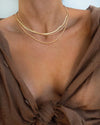 Women's Brass Snake Shaped Multi Layer Necklace With Geometric Pendant Electroplated Fashion Jewelry Gift