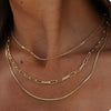 Women's Brass Snake Shaped Multi Layer Necklace With Geometric Pendant Electroplated Fashion Jewelry Gift