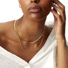 Women's Brass Snake Shaped Multi Layer Necklace With Geometric Pendant Electroplated Fashion Jewelry Gift