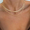Women's Brass Snake Shaped Multi Layer Necklace With Geometric Pendant Electroplated Fashion Jewelry Gift