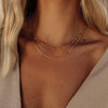 Women's Brass Snake Shaped Multi Layer Necklace With Geometric Pendant Electroplated Fashion Jewelry Gift