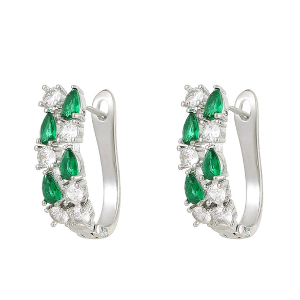 Women's Brass Ushape Electroplated Zircon Earrings