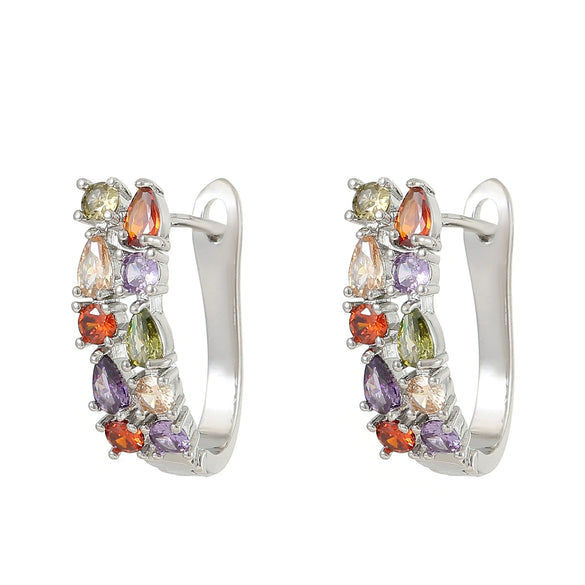 Women's Brass Ushape Electroplated Zircon Earrings