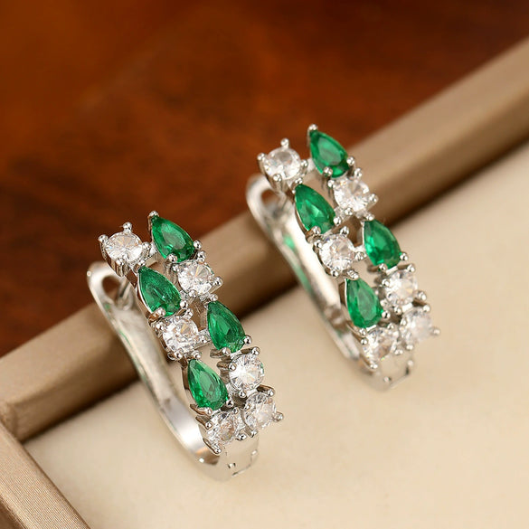 Women's Brass Ushape Electroplated Zircon Earrings