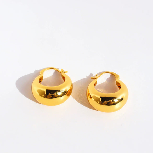 Women's Brass Ushaped Geometric Earrings With Electroplated And Polished Finish