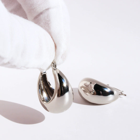 Women's Brass Ushaped Geometric Earrings With Electroplated And Polished Finish