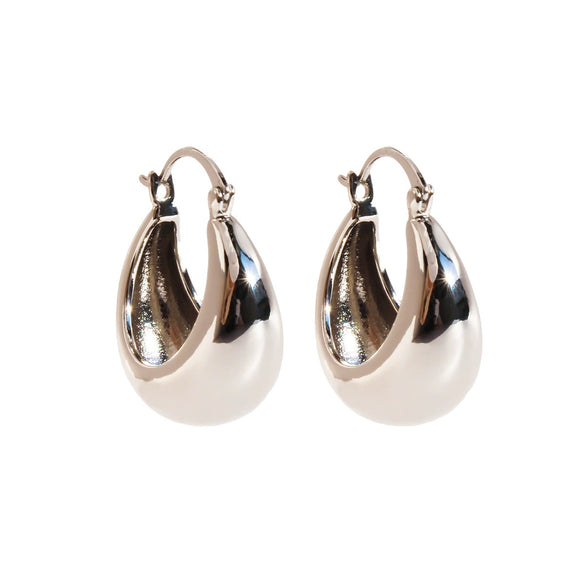 Women's Brass Ushaped Geometric Earrings With Electroplated And Polished Finish