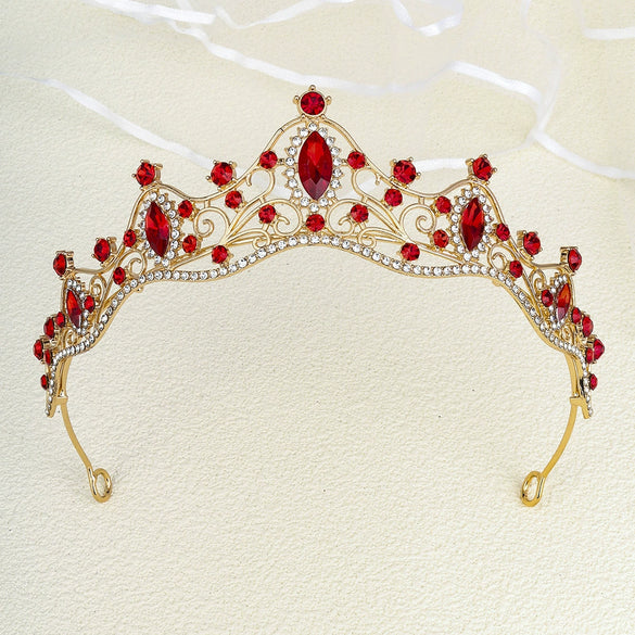 Women's Bridal Crown Headpiece Vintage Baroque Alloy Tiara With Zircon And Rhinestone Details For Wedding Accessories