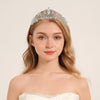 Women's Bridal Crown Headpiece Vintage Baroque Alloy Tiara With Zircon And Rhinestone Details For Wedding Accessories