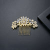 Women's Bridal Flower Hair Comb With Zircon Accents Electroplated Copper Jewelry Hair Accessory Wholesale
